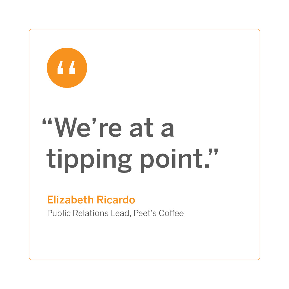 "we're at a tipping point." Elizabeth Ricardo